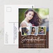 Wood 素朴 Any Year Graduation 4写真 ポストカード (正面/裏面)