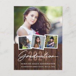 Wood 素朴 Any Year Graduation 4写真 ポストカード