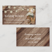 Wood 素朴 Barrel & Mason Jarsのウェブサ結婚イト エンクロージャーカード (正面/裏面)