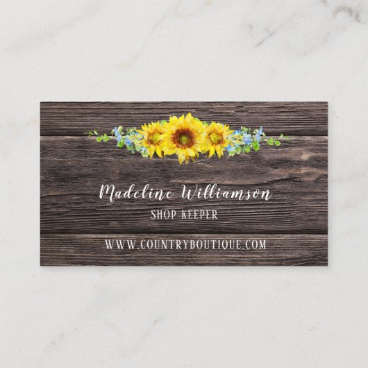 Wood 素朴 Countryのひまわり 名刺 (裏面)