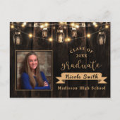 Wood 素朴 Lights写真卒業発表 ポストカード (正面)