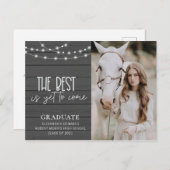 Wood 素朴 Lights写真卒業発表 案内ポストカード (正面/裏面)