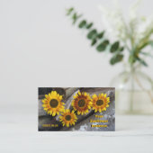 Wood 素朴 Logs名刺のひまわり 名刺 (スタンド正面)