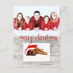 Wood 素朴 Merry Christmas Photo – はがき シーズンポストカード