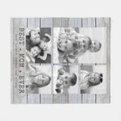 Wood 素朴 MOM EVER最高の Auto B&Wフォトコラージュ フリースブランケット (正面(横))