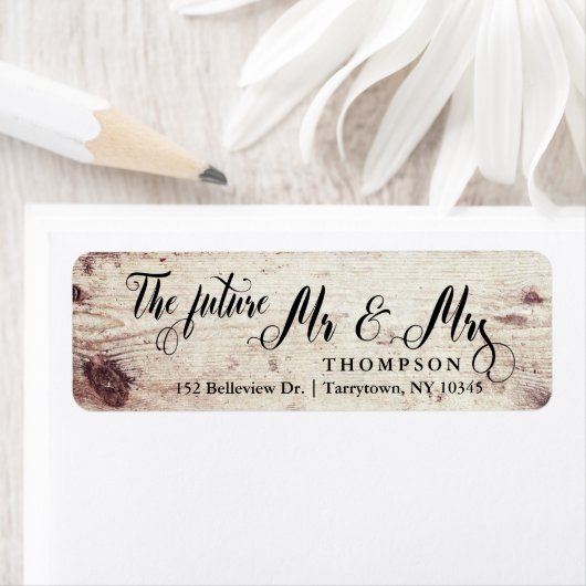 Wood 素朴 Script The Future Mr. and Mrs. ラベル (インサイチュ)