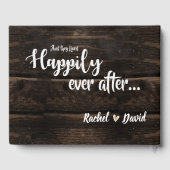 Wood 素朴 String Lightsの結婚キープメモリ ゲストブック (裏面)