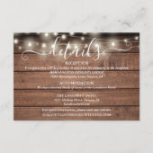 Wood 素朴 String Lightsスクリプトの結婚詳細 エンクロージャーカード (正面)