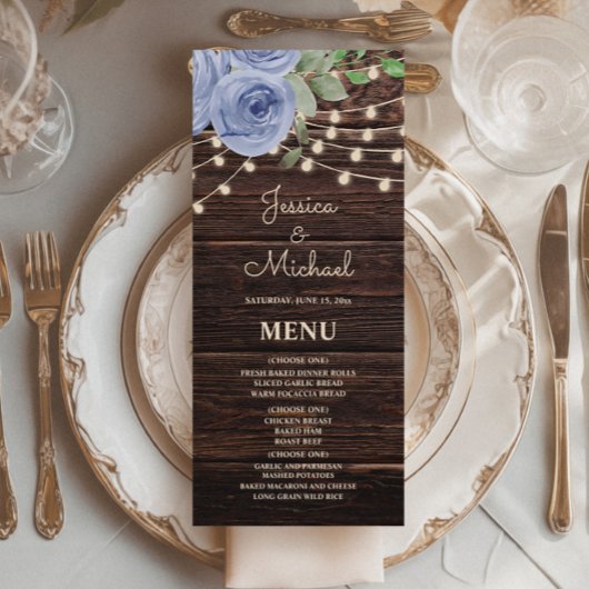 Wood 素朴 String Lights Blueフローラのメ結婚ニュー メニュー