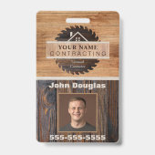 Wood 素朴 Tone ContractorロゴID バッジ (正面)