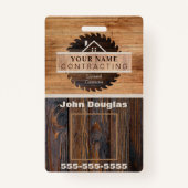 Wood 素朴 Tone ContractorロゴID バッジ (正面)