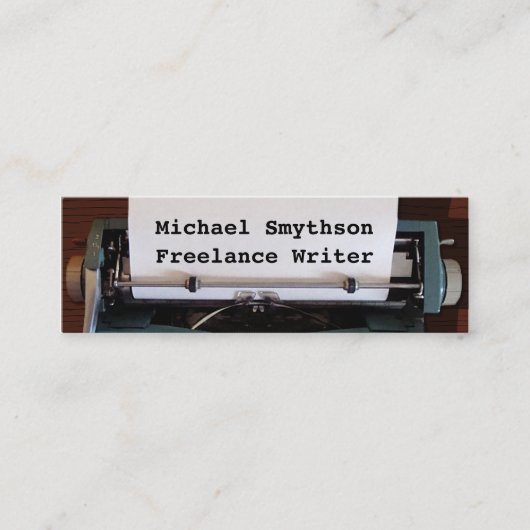 Wood 2の作家レトロタイプライター スキニー名刺 (正面)