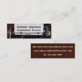 Wood 2の作家レトロタイプライター スキニー名刺 (正面/裏面)