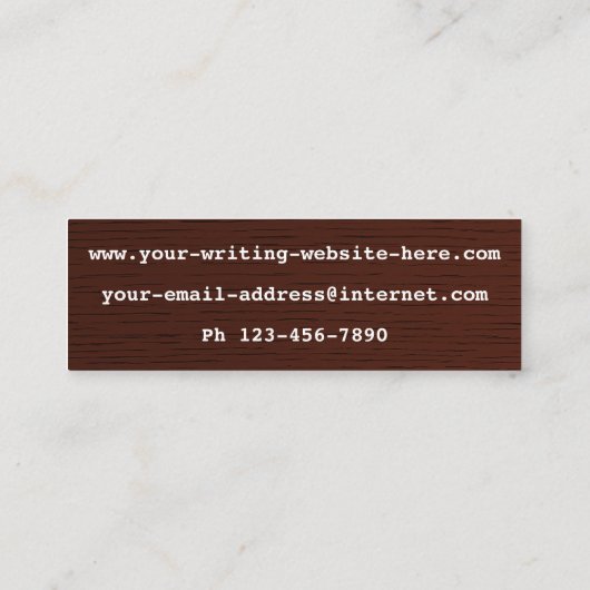 Wood 2の作家レトロタイプライター スキニー名刺 (裏面)