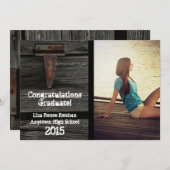 Wood and Hinge 2015 Photo Graduation Announcement 招待状 (正面/裏面)