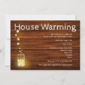 Wood and Lights Rustic New Home Party Invitation 招待状 (正面)