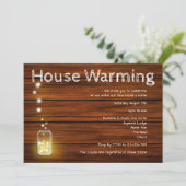 Wood and Lights Rustic New Home Party Invitation 招待状 (スタンド正面)