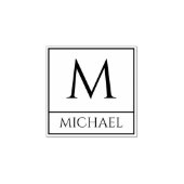 Wood Art Stamp Featuring Your Name and Initial ラバースタンプ (インプリント)