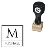 Wood Art Stamp Featuring Your Name and Initial ラバースタンプ (押印)
