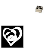 Wood Art Stamp - Hugging Heart ラバースタンプ (押印)