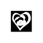 Wood Art Stamp - Hugging Heart ラバースタンプ (インプリント)