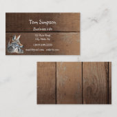 Wood Background Coyote Animal Wild West Theme 名刺 (正面/裏面)