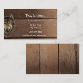 Wood Background Wolf Animal Wild West Theme 名刺 (正面/裏面)