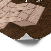 Wood Blocks Party Event Guestbook Sign Guest Book ポスター (角)