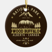 Wood Buffalo National Park Vintage Bear セラミックオーナメント (正面)