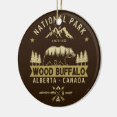 Wood Buffalo National Park Vintage Bear セラミックオーナメント (左)