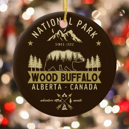 Wood Buffalo National Park Vintage Bear セラミックオーナメント