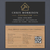 Wood Building Construction Black Gold QR Code 名刺