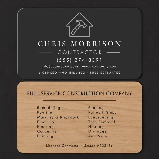 Wood Building Construction Contractor 名刺
