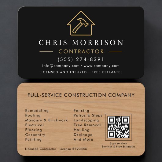 Wood Building Construction QR Code  名刺