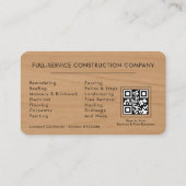 Wood Building Construction QR Code  名刺 (裏面)