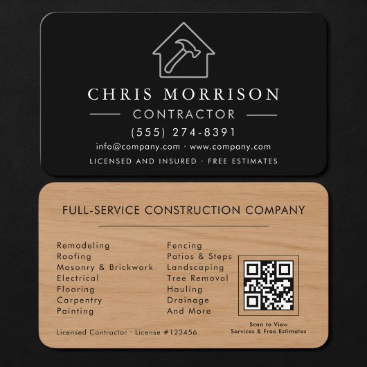Wood Building Contractor QR Code 名刺