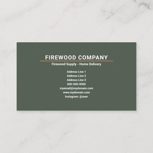 Wood Burning Stove & Firewood 名刺 (裏面)