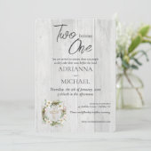 Wood Christian Two Become One Wedding 招待状 (スタンド正面)