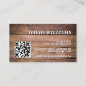 Wood Construction QR Code Bold Rustic 名刺 (裏面)