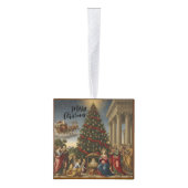 Wood Cube Nativity Santa Christmas Ornament キューブオーナメント (右)