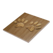 Wood Dog Paw Prints タイル (側面)