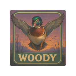 Wood Duck Sign メタルプリント