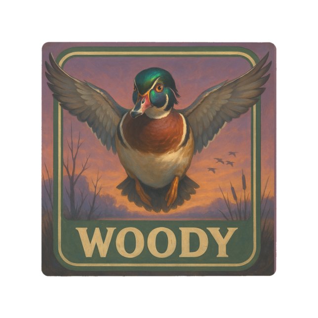 Wood Duck Sign メタルプリント (正面)