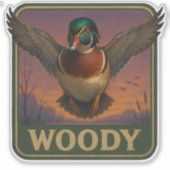 Wood Duck Sticker シール (正面)