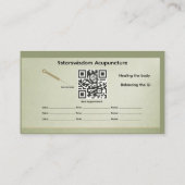 Wood Element Minimalist Acupuncture Business Card 名刺 (裏面)