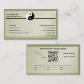 Wood Element Minimalist Acupuncture Business Card 名刺 (正面/裏面)