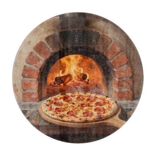 Wood-Fired Pepperoni Pizza Rustic Italian  カッティングボード (正面)
