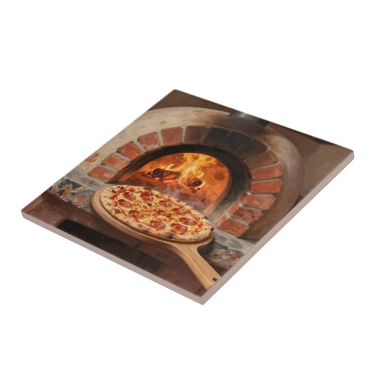 Wood-Fired Pepperoni Pizza Rustic Italian タイル (側面)