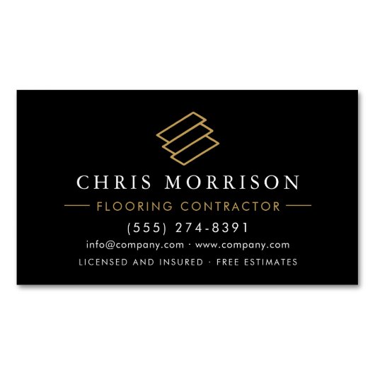 Wood Flooring Contractor マグネット名刺 (正面)