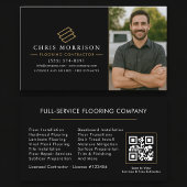 Wood Flooring Contractor Photo QR Code 名刺